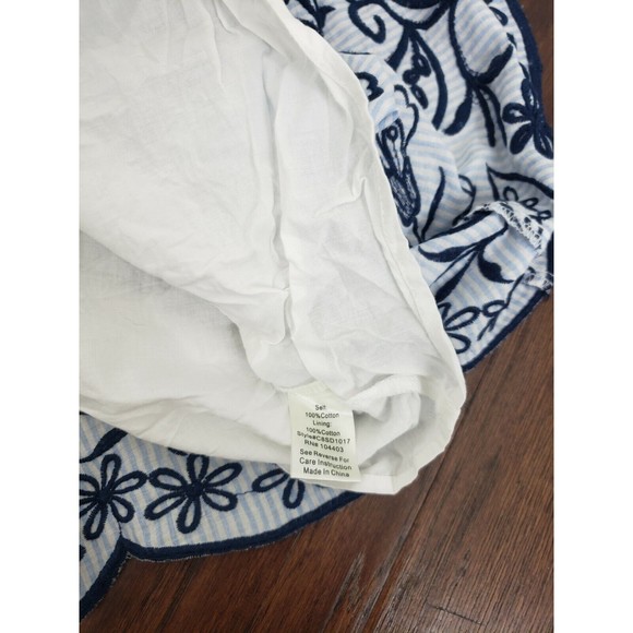Altar'd State Blue Striped Embroidered Short Preppy Shift Dress Size S Small - Picture 9 of 9